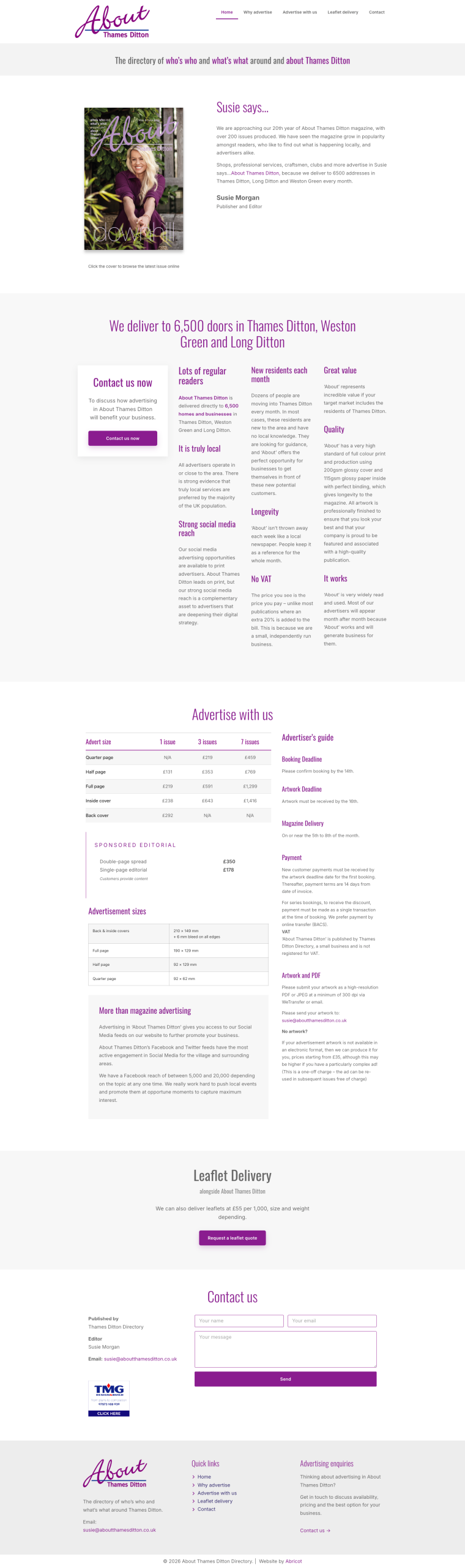 About Thames Ditton Website
