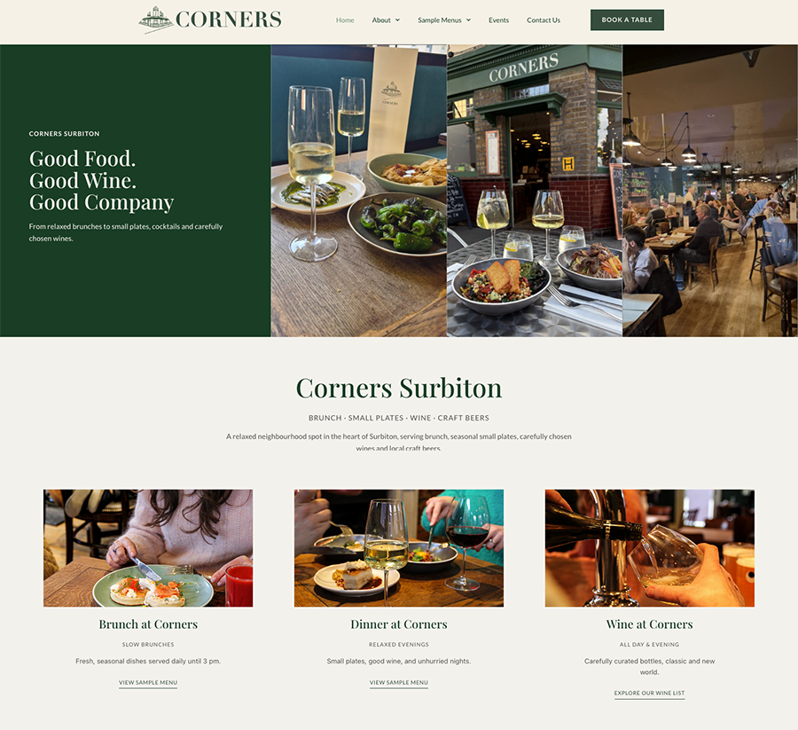 Corners Surbiton Website