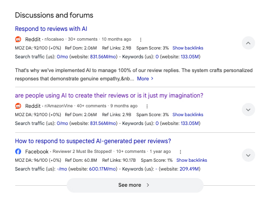 Google Search reviews